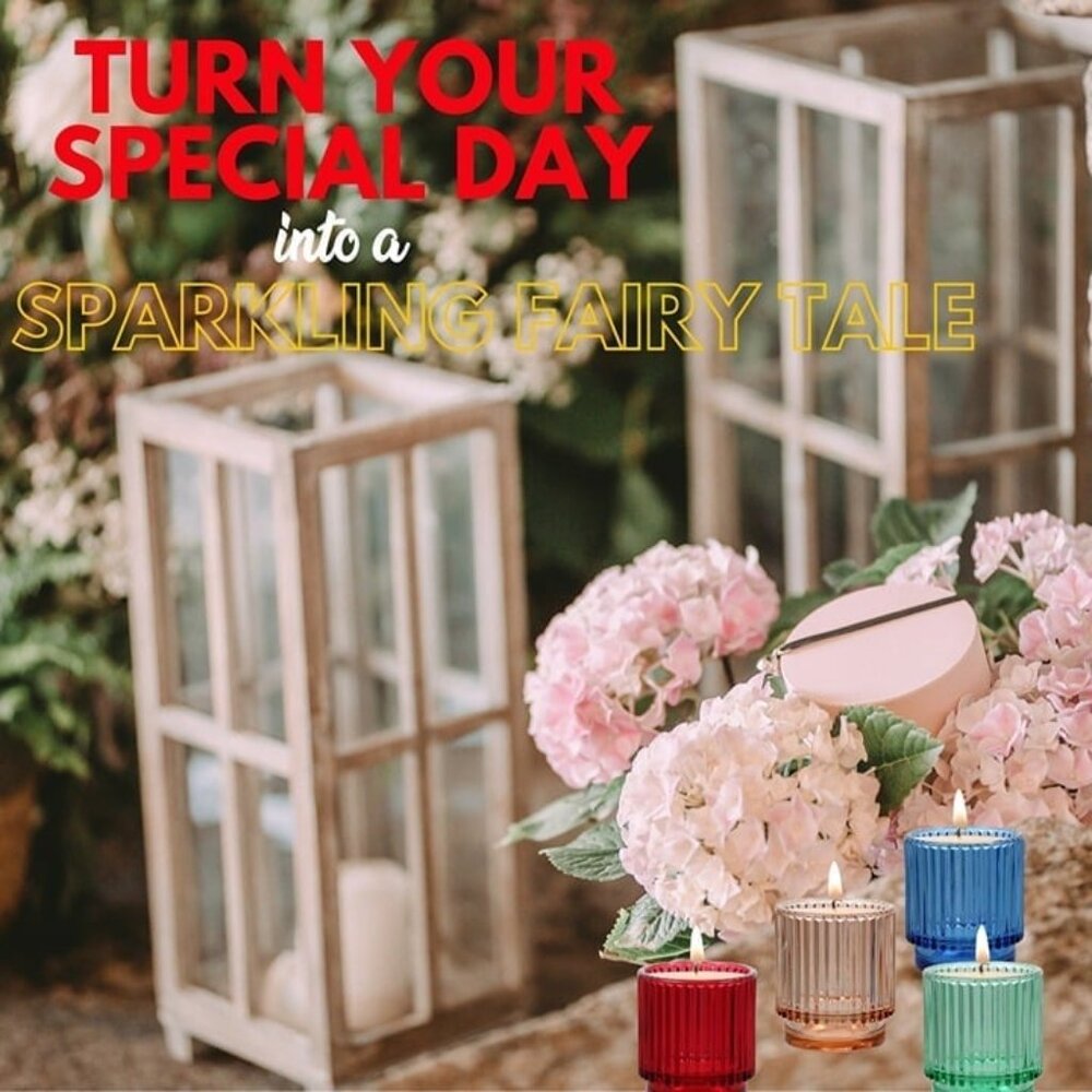 Glass Candle Holders Set of 4, Plated Cut Candleholder for Candlesticks Table Ce - Picture 5 of 6